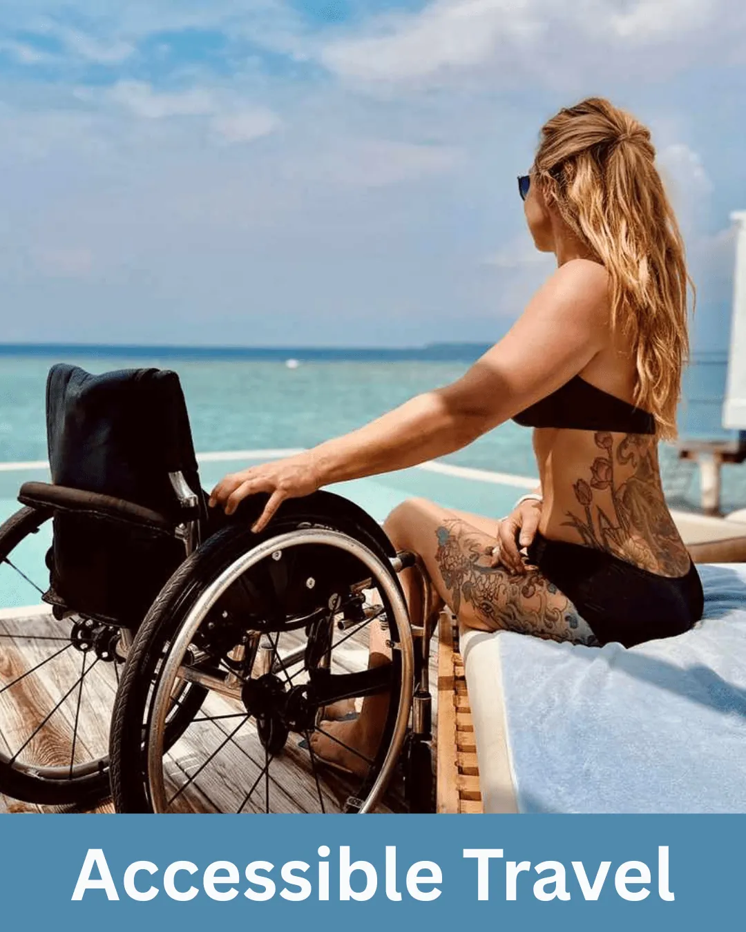Accessible resort lounge with wheelchair